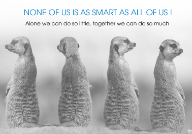 None of us is as smart as all of us ! Alone we can do so little, together we can do so much